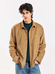 Camel Corduroy Oversized Shirt